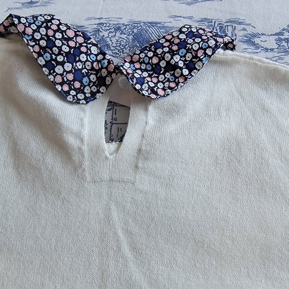J. Crew Cream Sweater with Floral Collar Size XXS - Picture 6 of 6